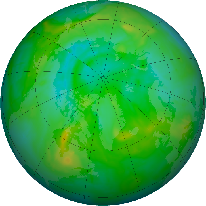 Arctic ozone map for 06 August 2010